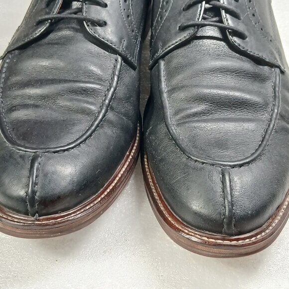 Johnston & Murphy Black Sheepskin Split-Toe Oxford Shoes J&M Flex Soles Mens 13 - Picture 4 of 16